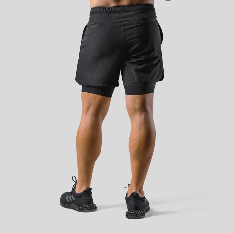 Herren Sportshorts mit integrierter Kompressionsshort für Training und Freizeit