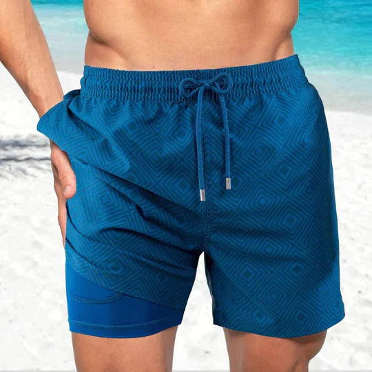 Herren Sportlicher Slim Fit Badehose mit Innenfutter