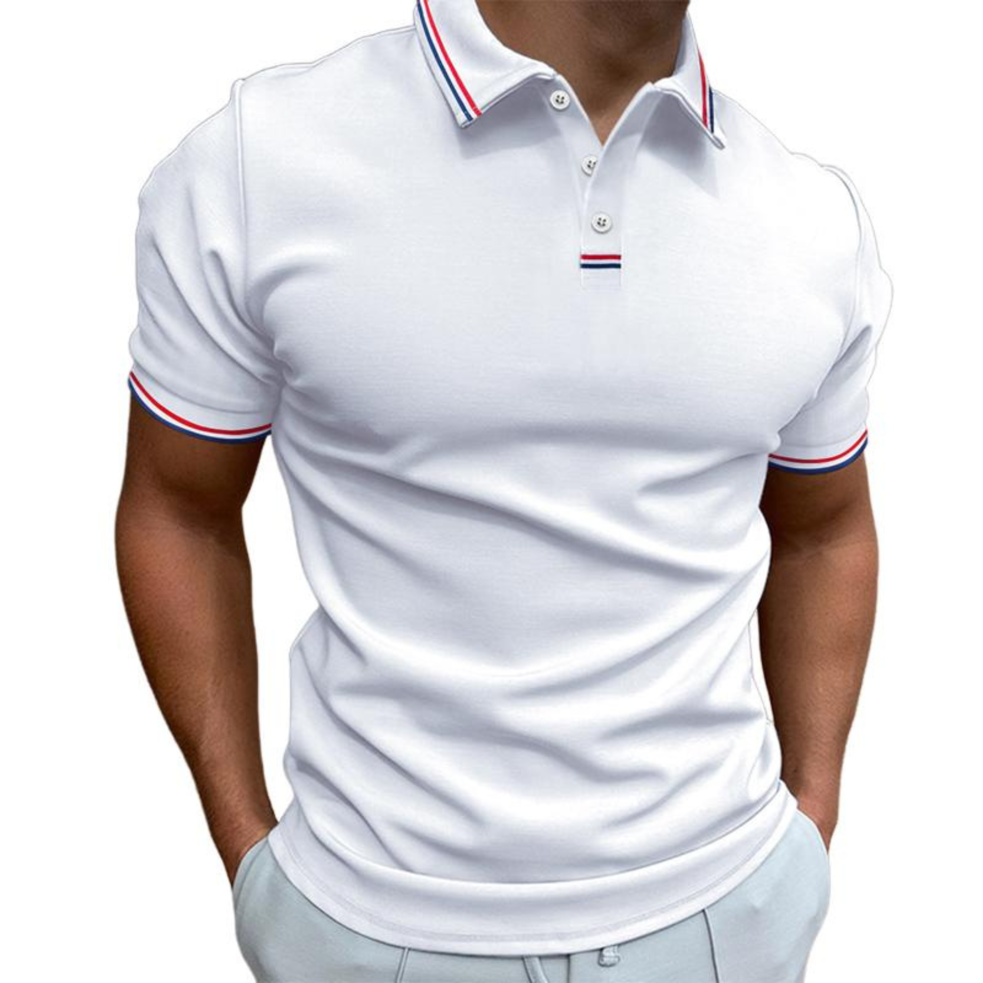 Herren Casual Slim Fit Kurzarm Poloshirt