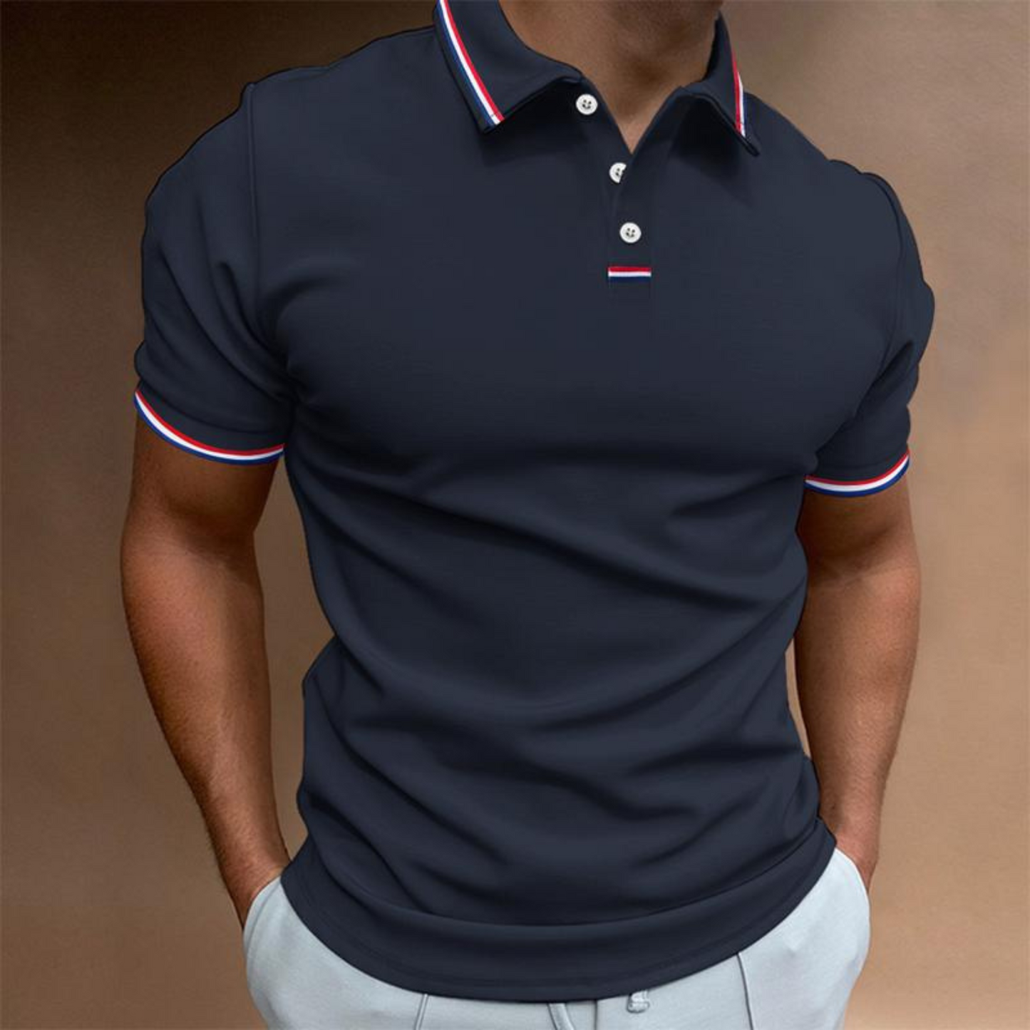 Herren Casual Slim Fit Kurzarm Poloshirt