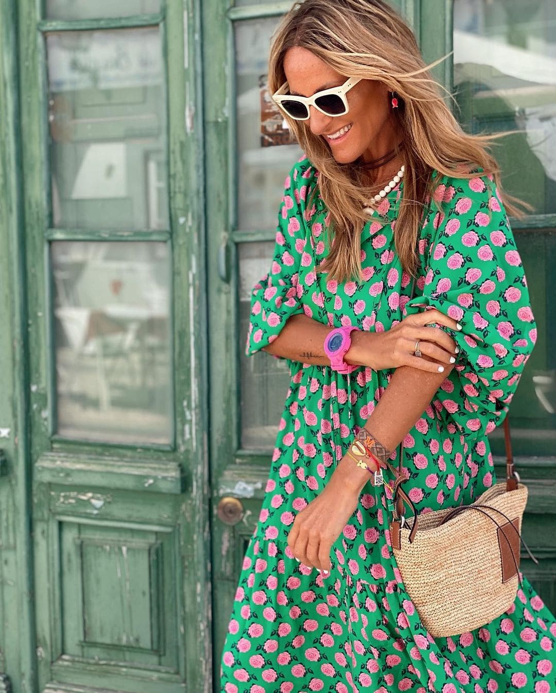 Damen Boho Gedruckt Sommerkleid