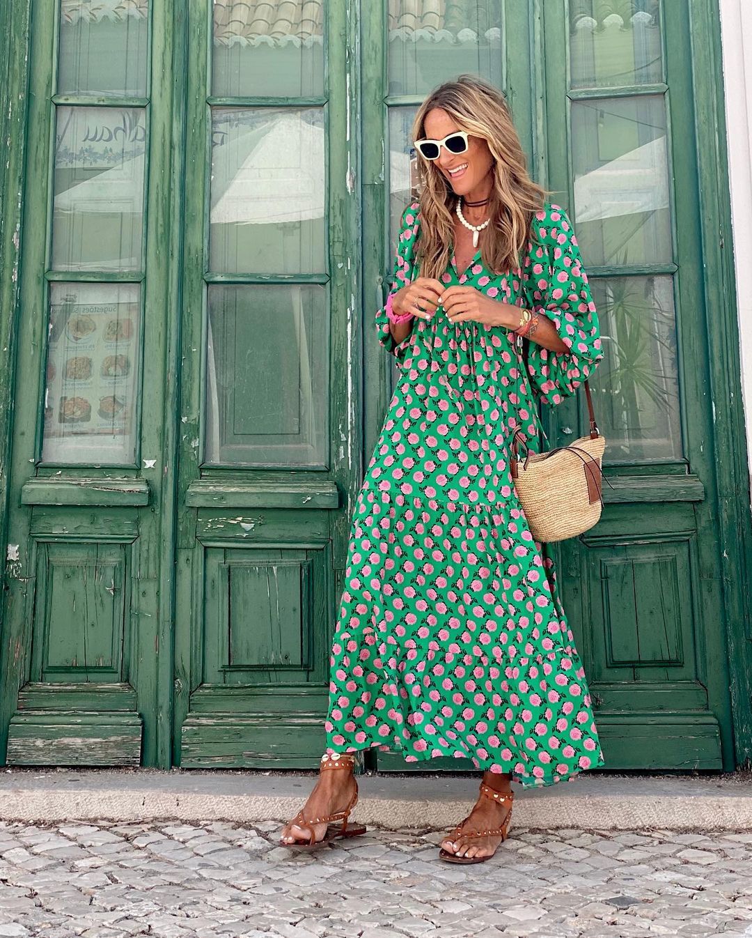 Damen Boho Gedruckt Sommerkleid