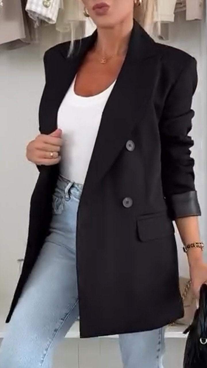 Klassischer Damenblazer in langer Passform