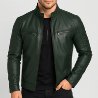 Uwe | Herren Casual Leder-Reissverschlussjacke