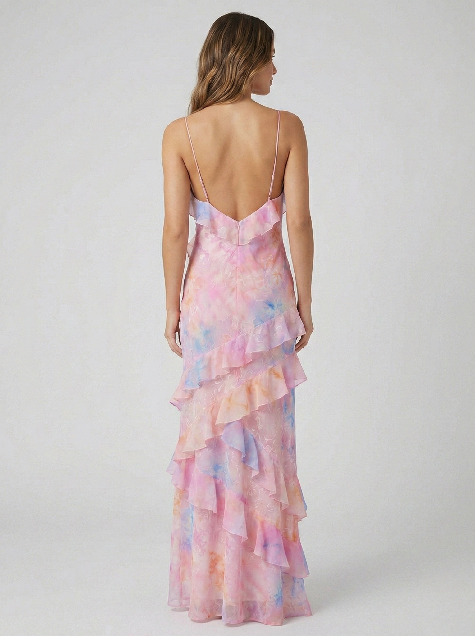 Damen Spaghettiträgern Sommer Maxikleid