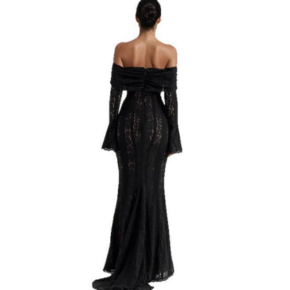 Damen Maxikleid im Off-Shoulder-Stil für Hochzeitsgäste