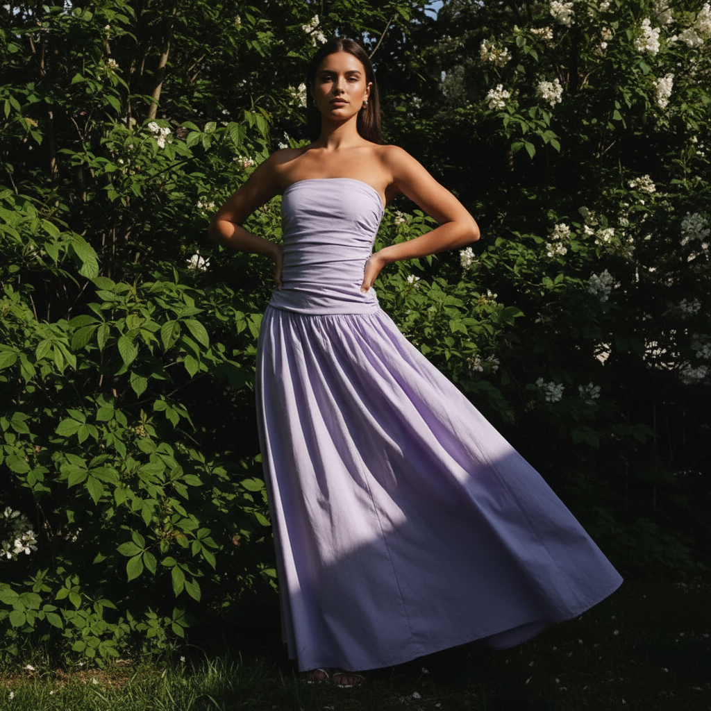 Damen Lässig Karomuster Sommer Maxikleid