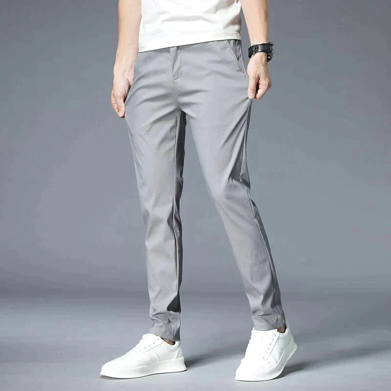 Herren Sommer Gürtelschlaufen Chino Hose