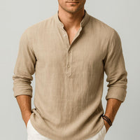 Sven | Herren Sommer Leinen Henleyshirt