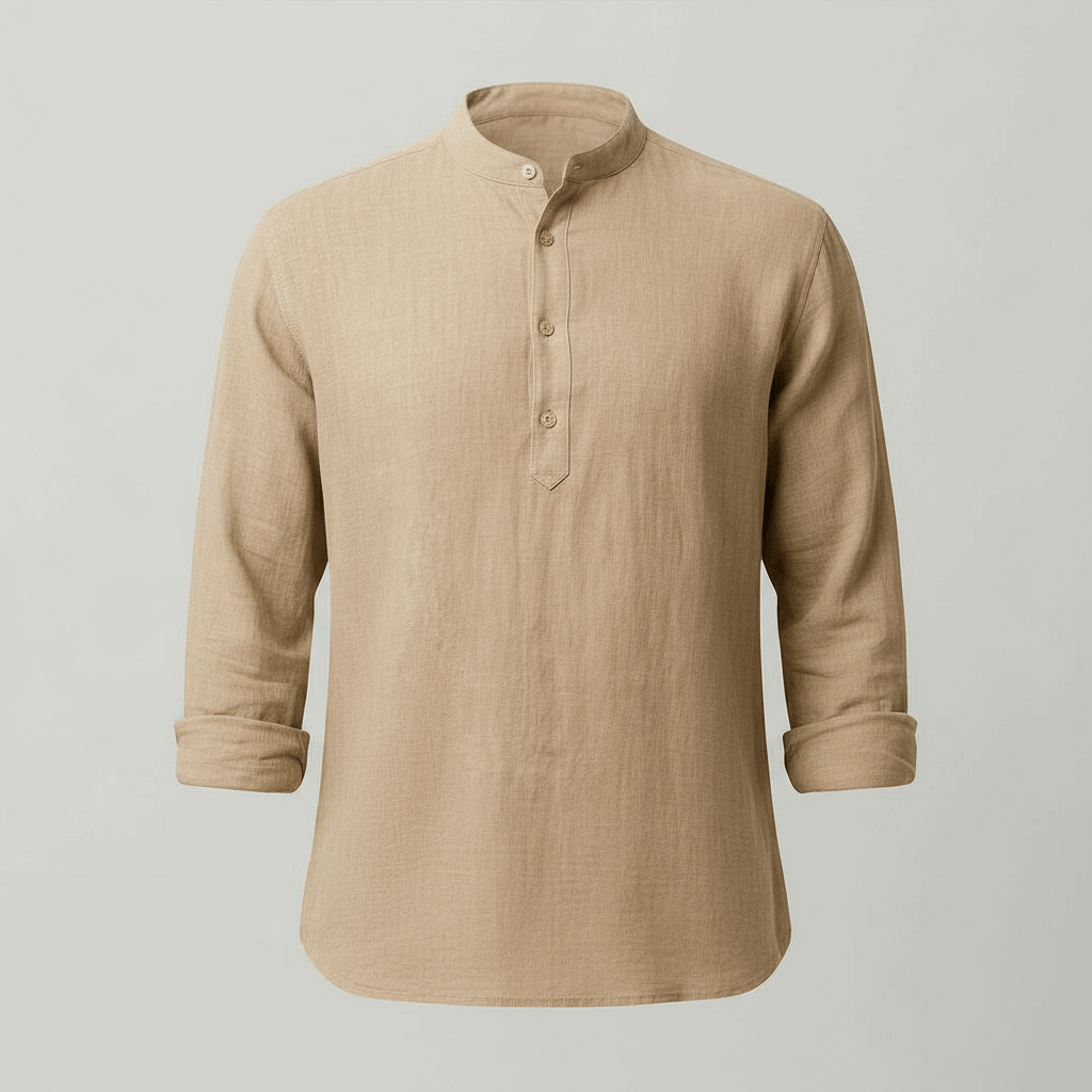 Sven | Herren Sommer Leinen Henleyshirt