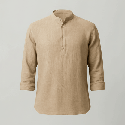 Sven | Herren Sommer Leinen Henleyshirt
