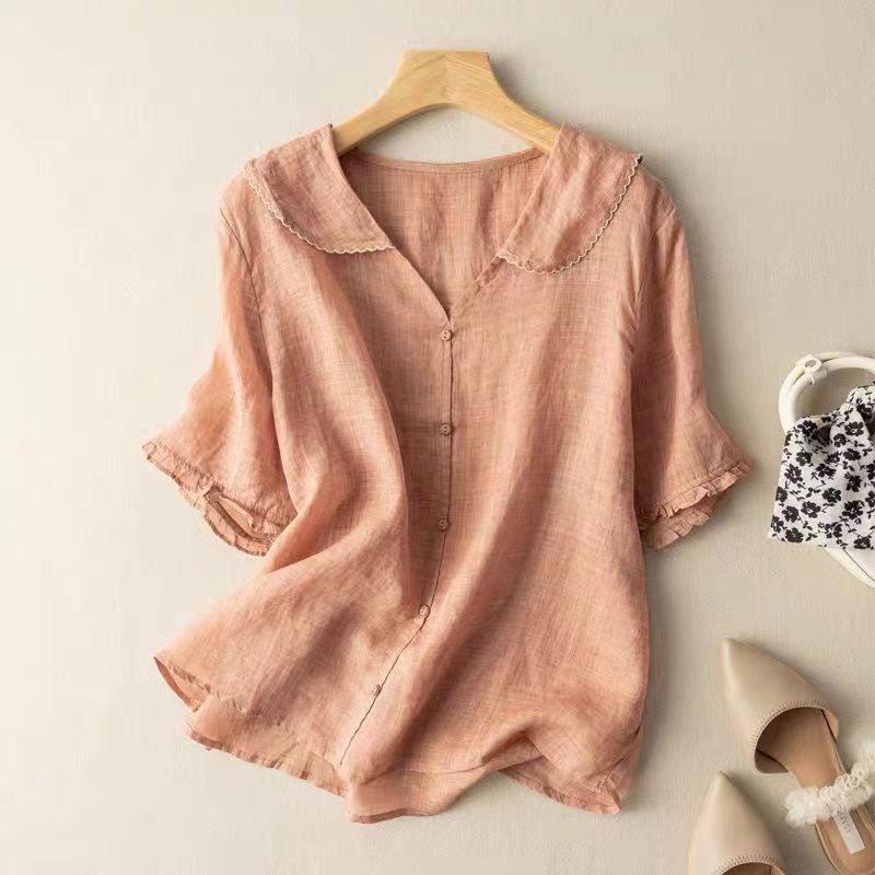 Damen Vintage Bluse mit Knopfdetail und femininem Schnitt