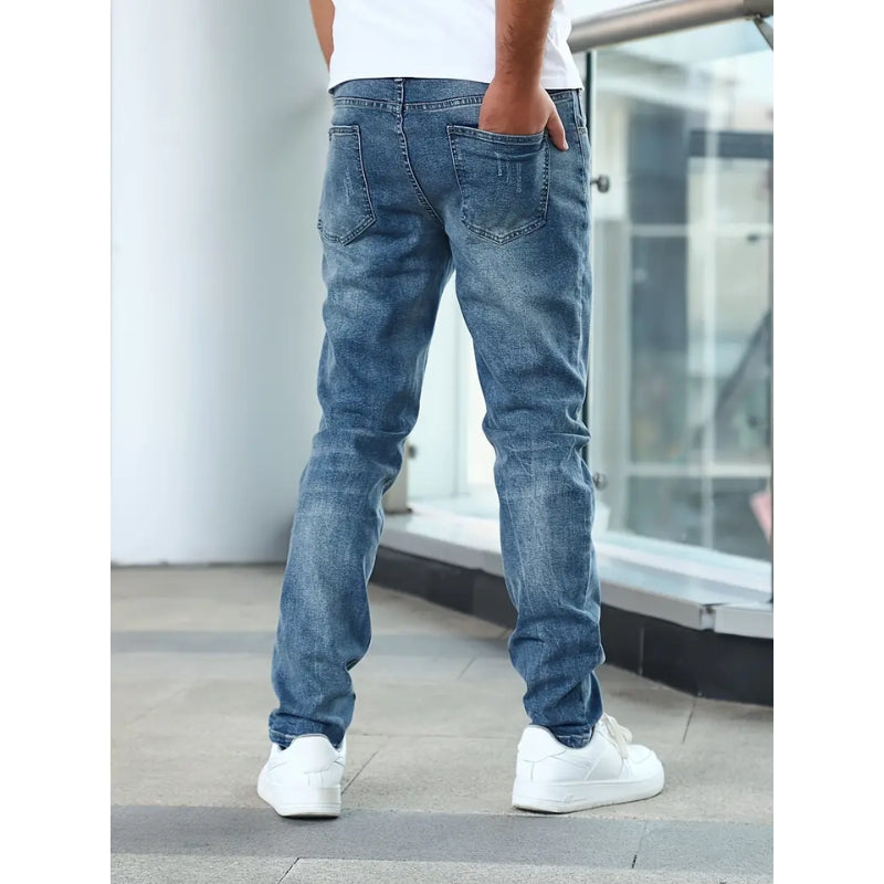 Herren Sommer Slim Fit Jeans Hose