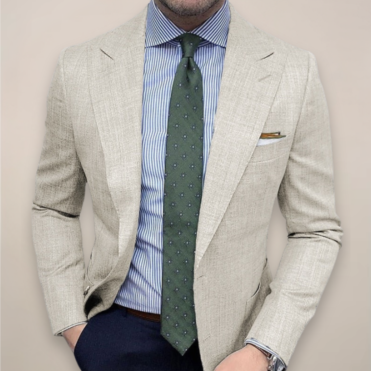 Herren Reverskragen Knopfleiste Sommer Blazer