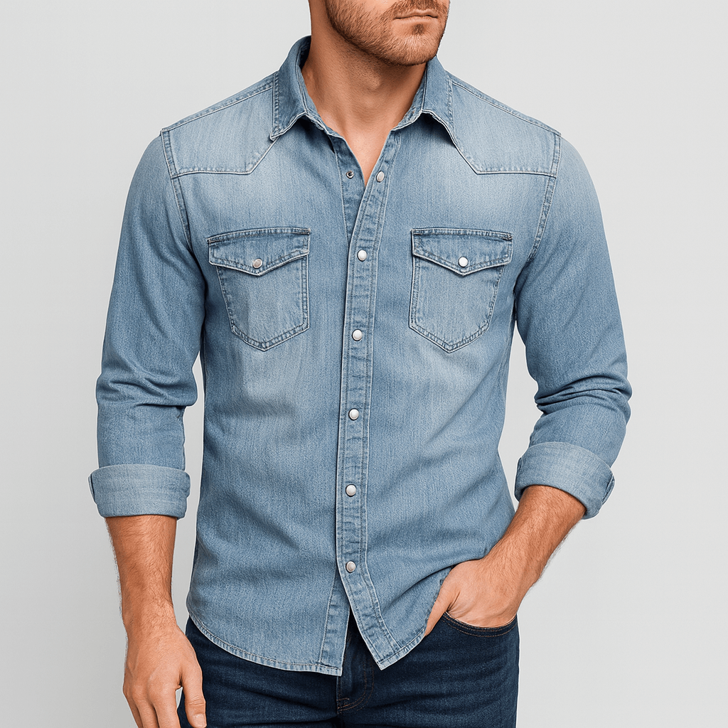 Peter | Herren Klassisches Jeanshemd