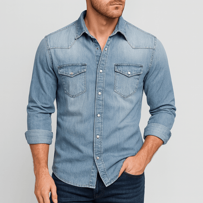 Peter | Herren Klassisches Jeanshemd