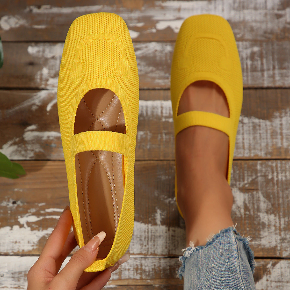 Damen Sommer Slip On Ballerina Schuhe