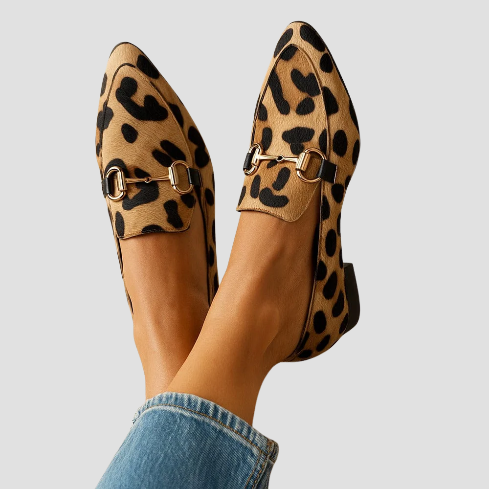 Damen Lässig Leopard Orthopädische Loafers