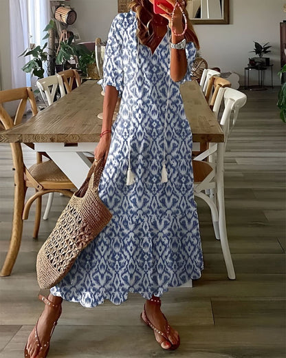Damen Boho Bedruckt Sommerkleid