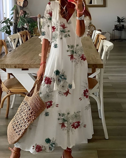 Damen Boho Bedruckt Sommerkleid