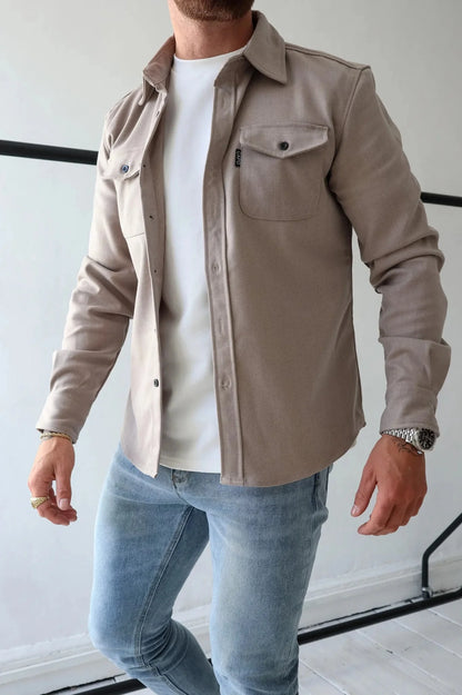 Herren Lässig Langarm Overshirt