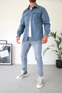 Herren Lässig Langarm Overshirt