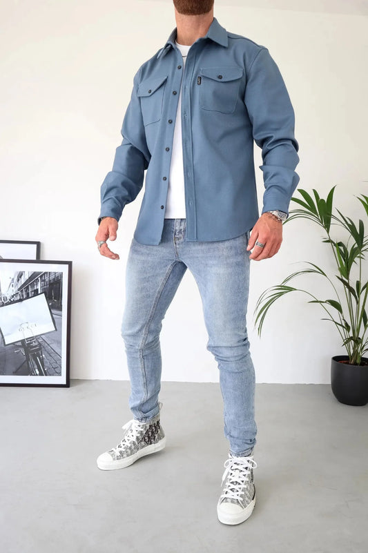 Herren Lässig Langarm Overshirt