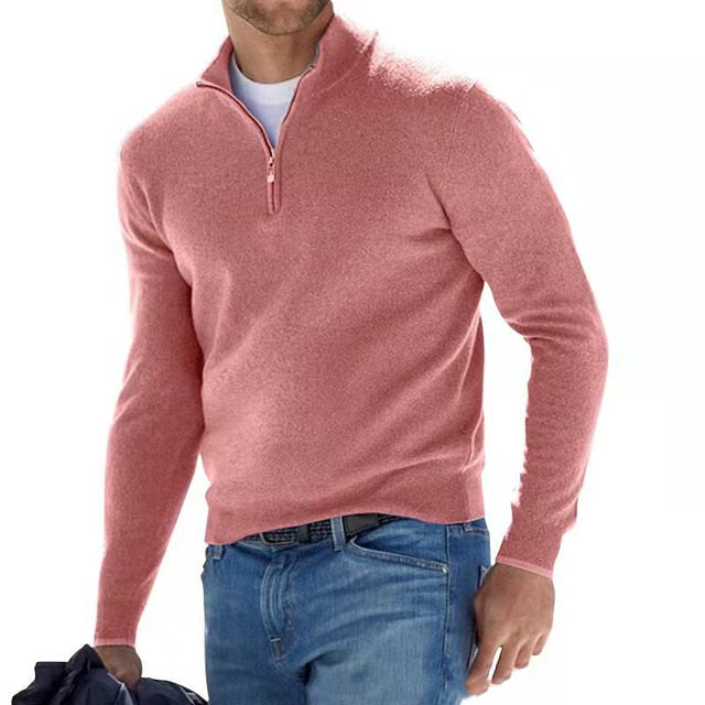 Herren Half Zip Langarm Pullover