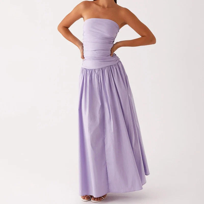 Damen Lässig Karomuster Sommer Maxikleid