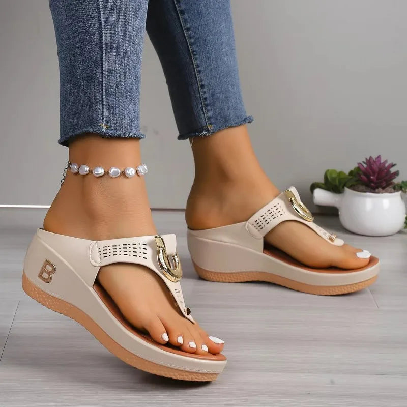 Damen Orthopädische Plateausandalen mit Riemchen