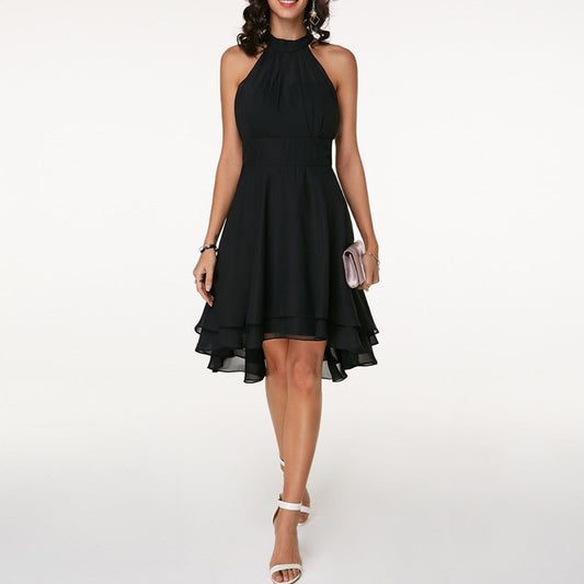 Damen Sommer Neckholder Midikleid