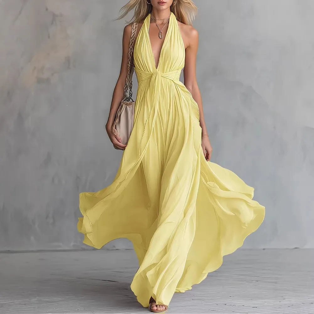 Anneliese | Damen Ärmelloses Sommer Maxikleid