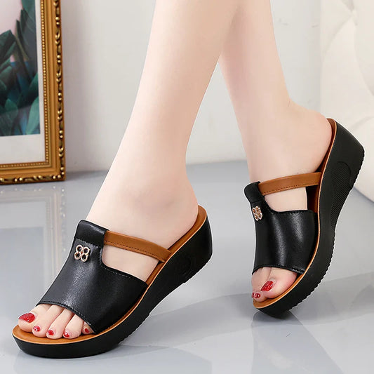 Damen Stylische Slingback Plateau Sandalen