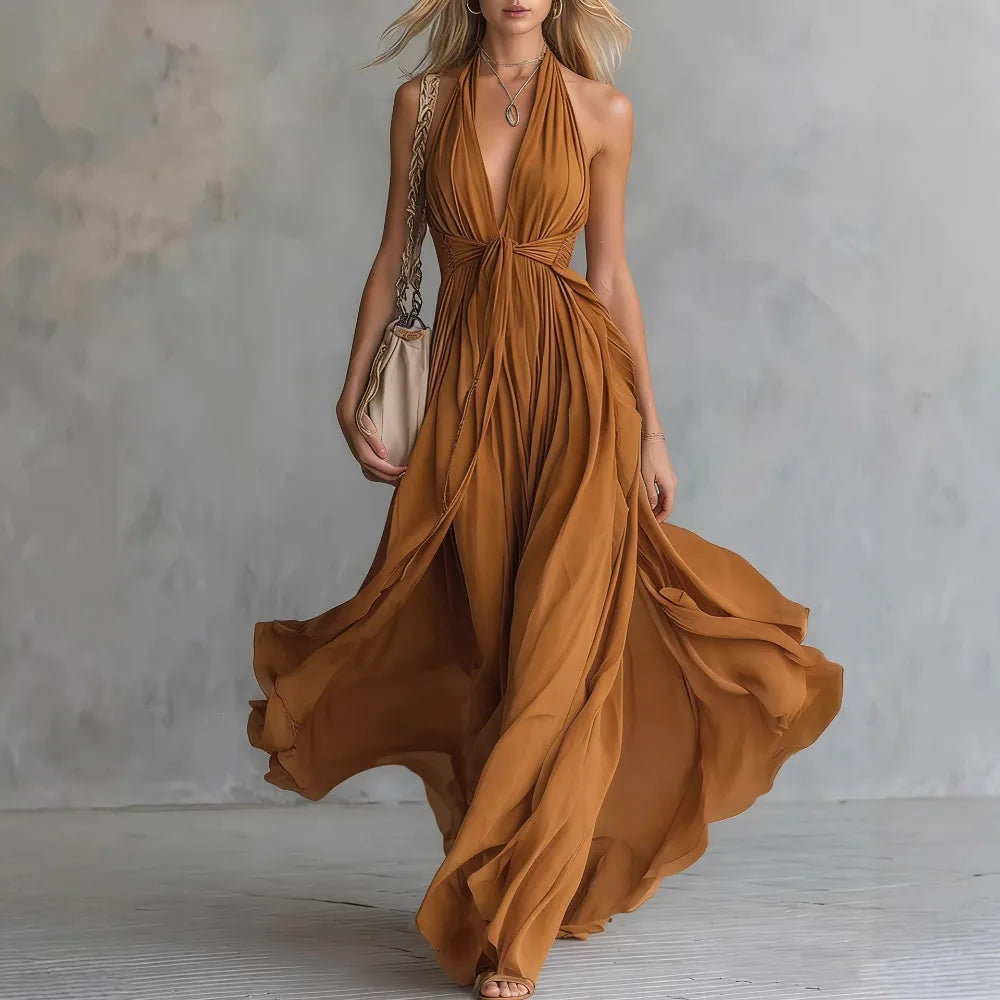 Anneliese | Damen Ärmelloses Sommer Maxikleid
