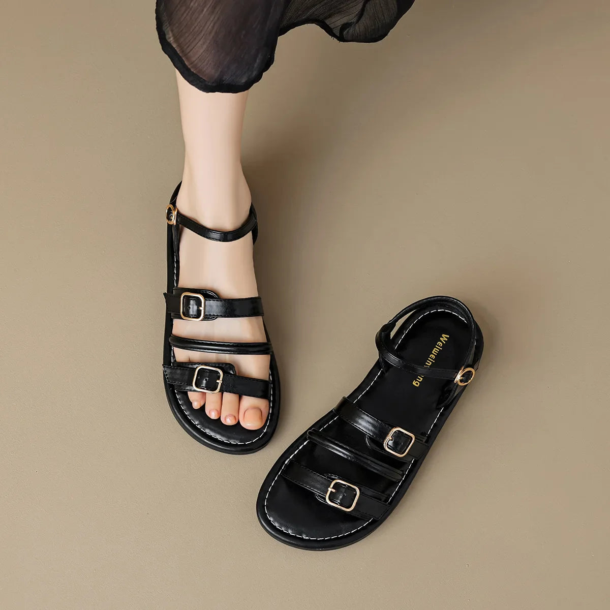 Damen Elegant Schnalle Riemen Sommer Sandalen