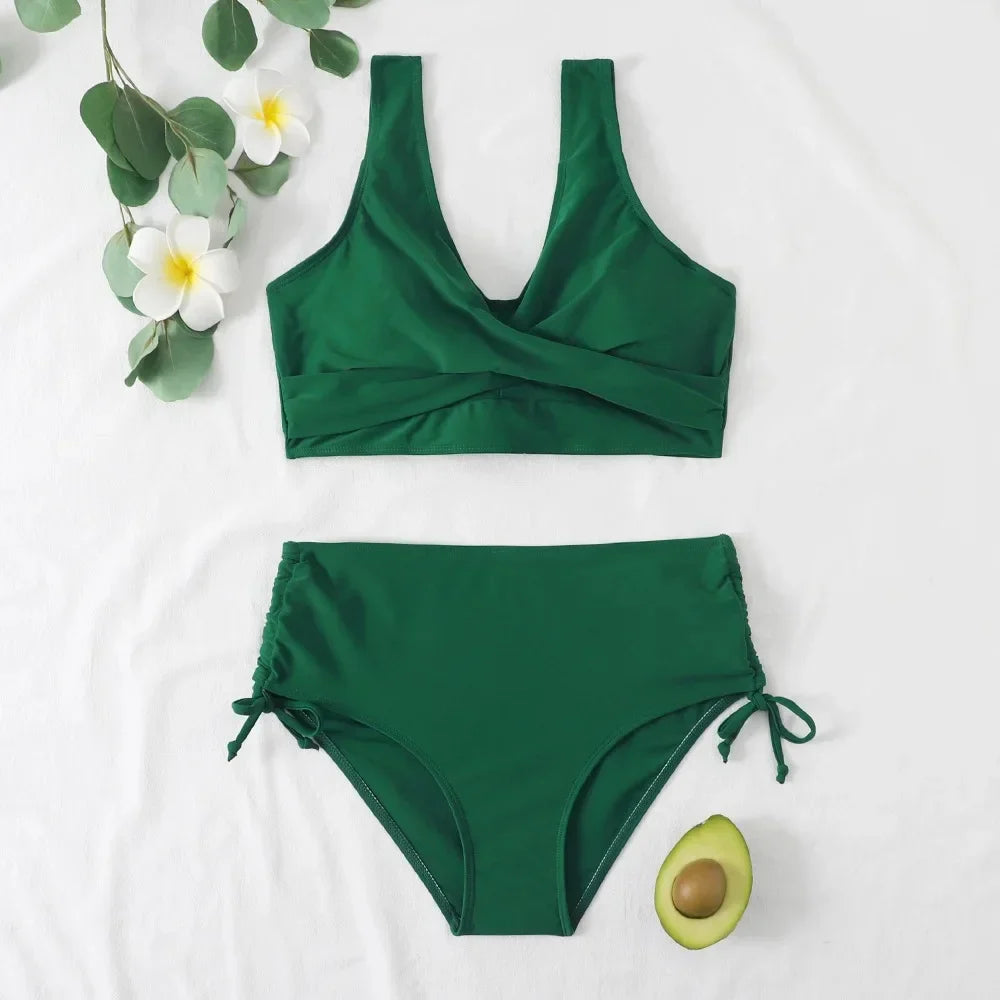 Damen Sommer V Ausschnitt Bikini