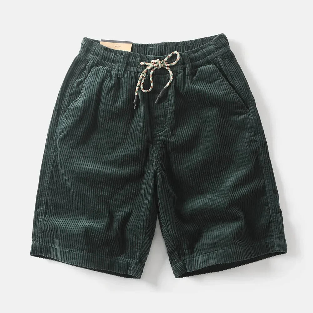 Herren Lässig Strukturiert Kordelzug Shorts