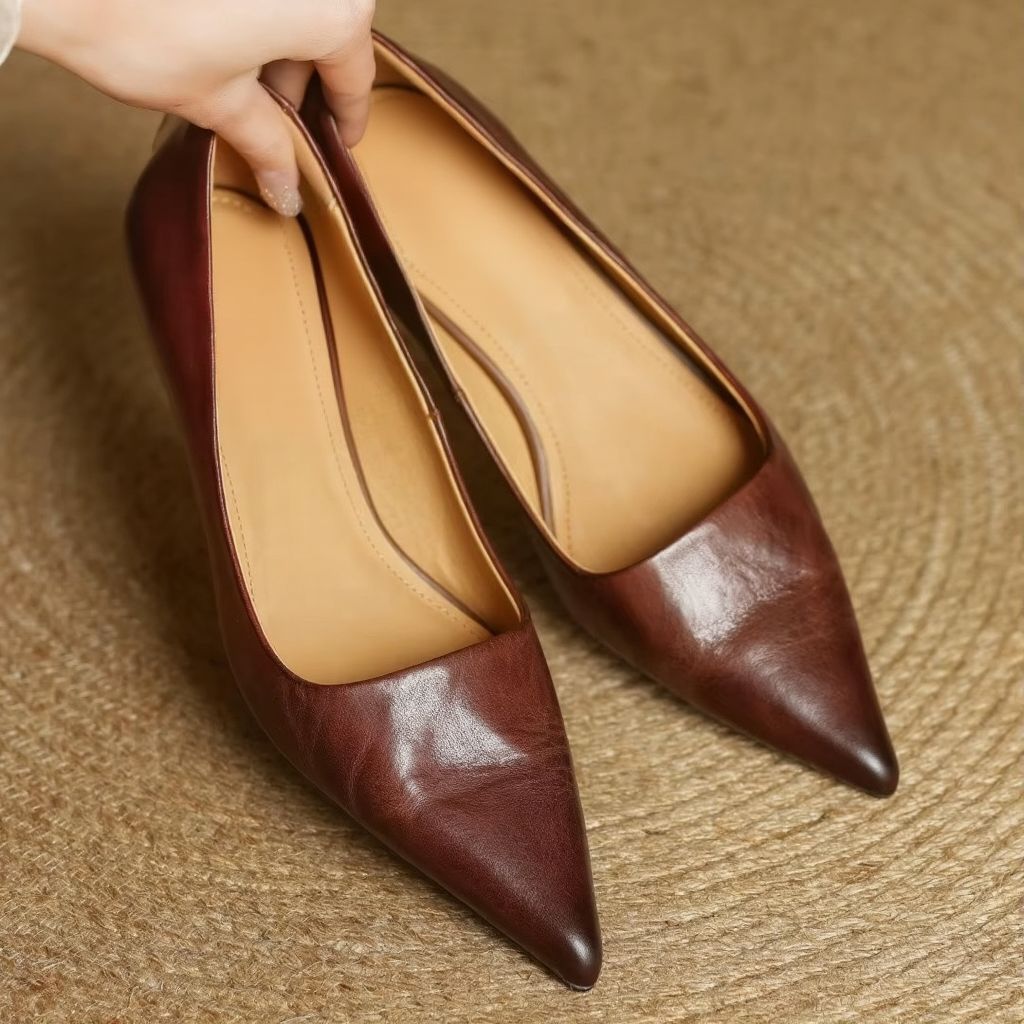 Damen Sommer Spitze Slip-On Kitten Heels