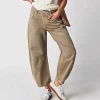 Damen High-Waist Cropped Jeans Hose