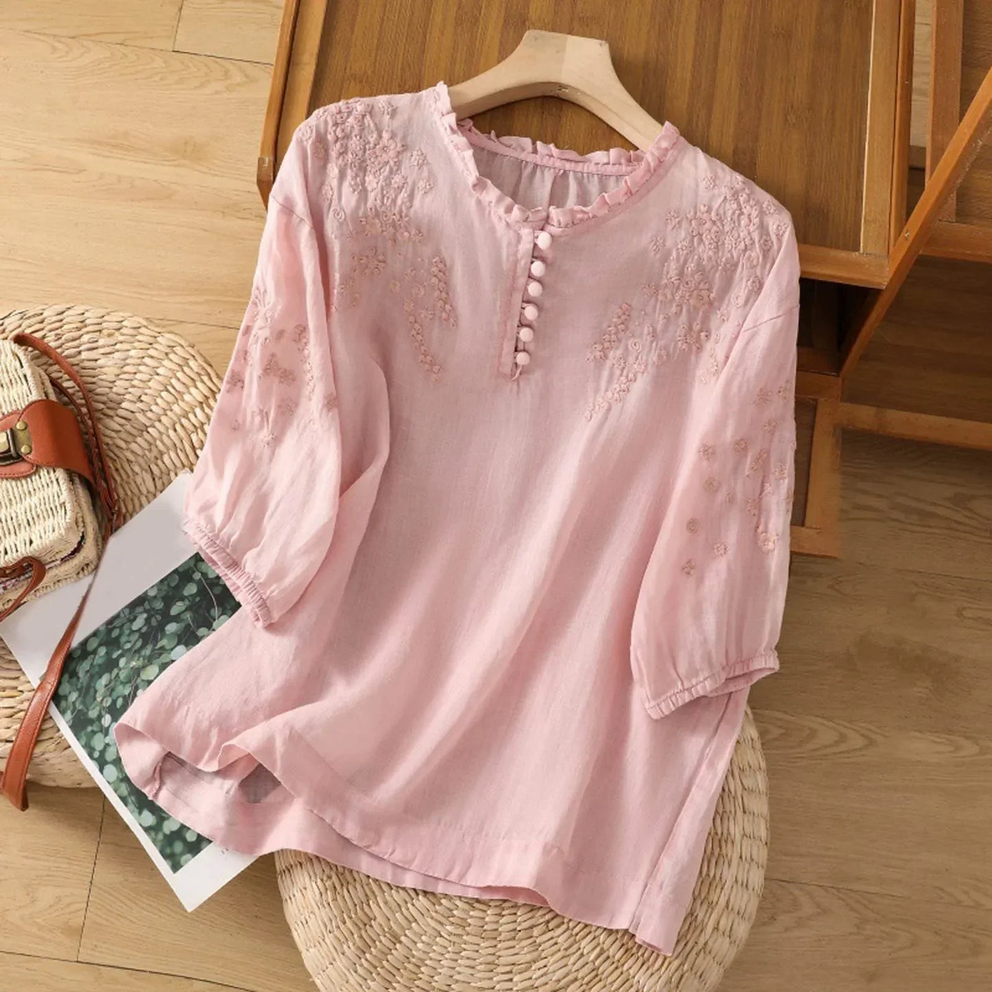 Damen Bequeme Sommer Bluse