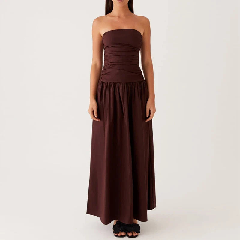 Damen Lässig Karomuster Sommer Maxikleid
