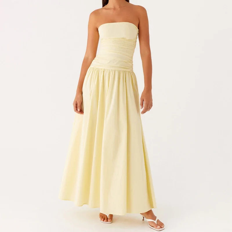 Damen Lässig Karomuster Sommer Maxikleid