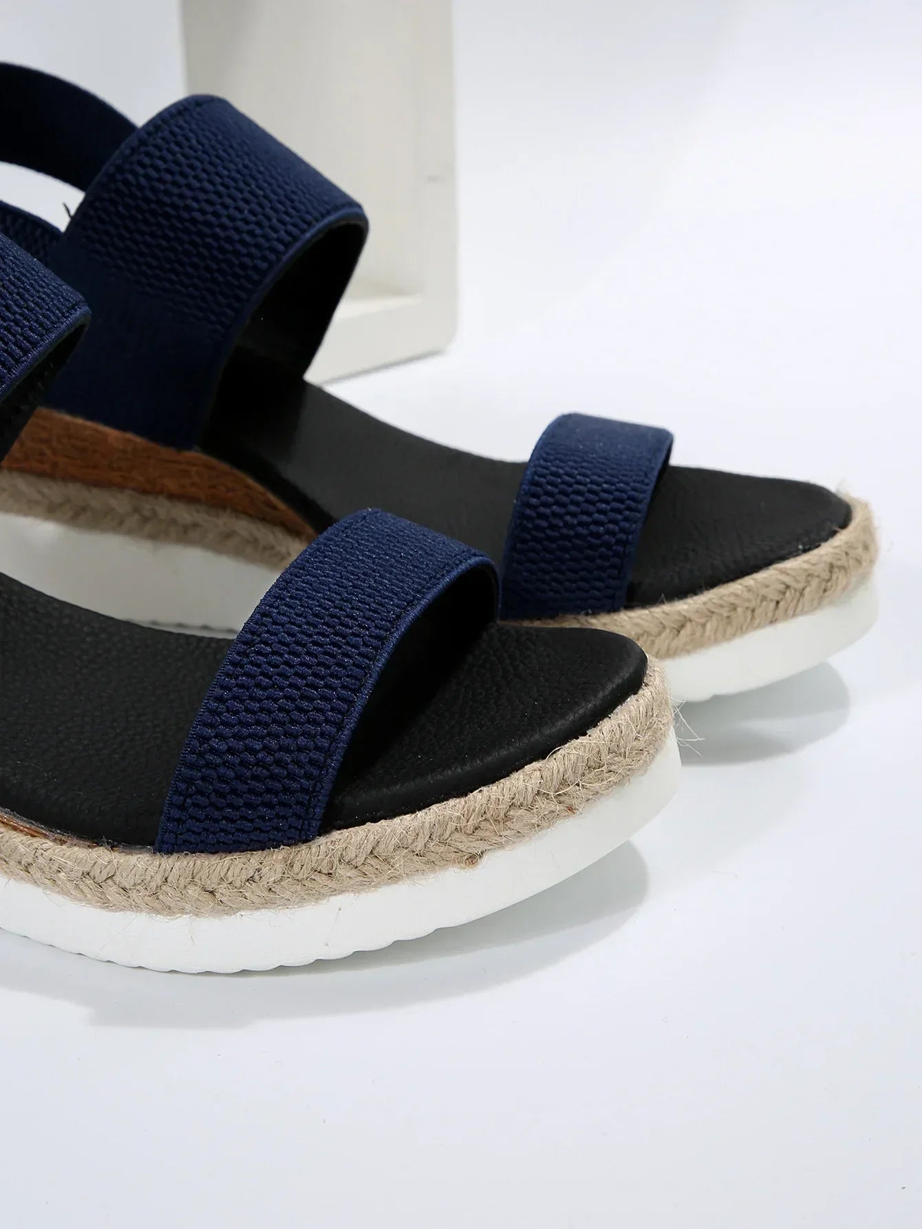 Damen Bequeme Espadrille Sandalen mit Doppelriemen