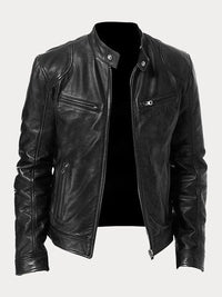 Florian | Herren Klassische Lederjacke mit Reissverschluss