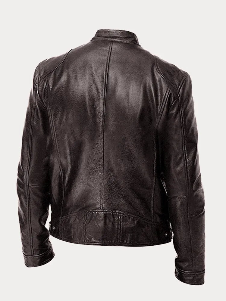 Florian | Herren Klassische Lederjacke mit Reissverschluss