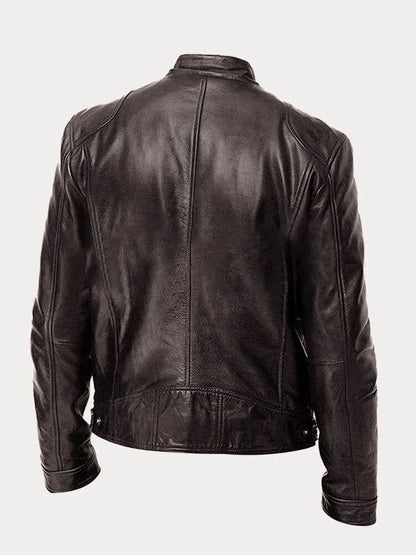 Florian | Herren Klassische Lederjacke mit Reissverschluss