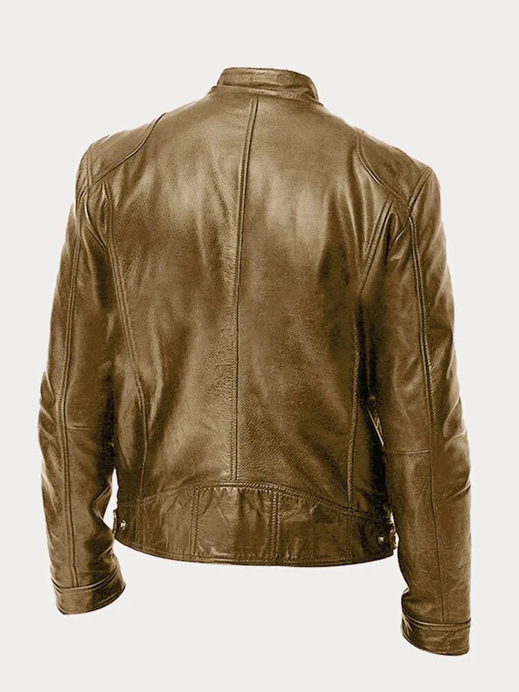 Florian | Herren Klassische Lederjacke mit Reissverschluss