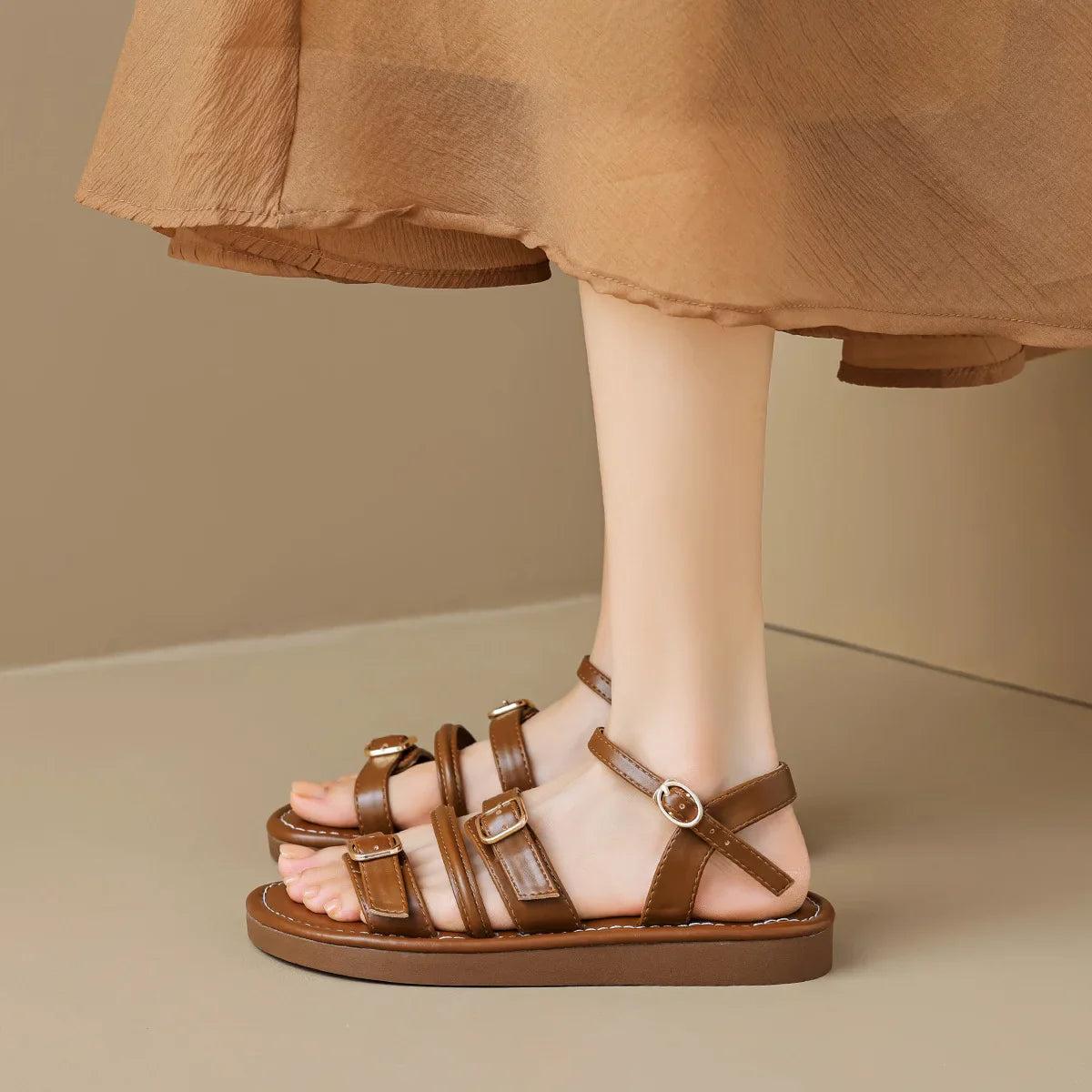 Damen Elegant Schnalle Riemen Sommer Sandalen