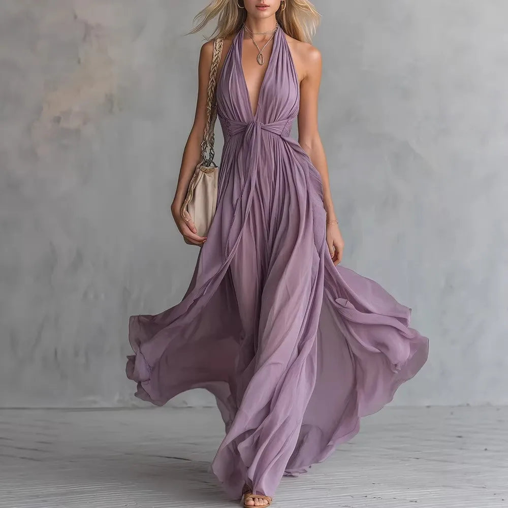 Anneliese | Damen Ärmelloses Sommer Maxikleid