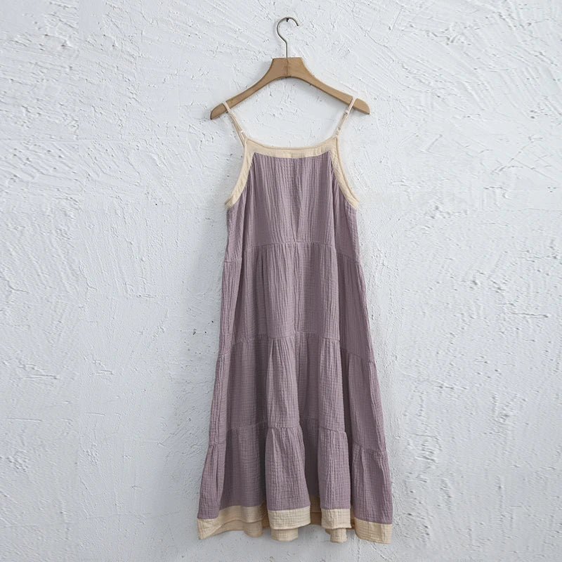 Damen Spaghettiträger Mehrstufig Sommerkleid